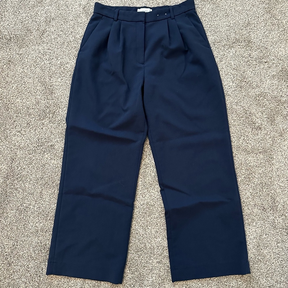 Abercrombie & Fitch Sloane Navy Tailored Wide Leg Pant Pants - Size 12r 31